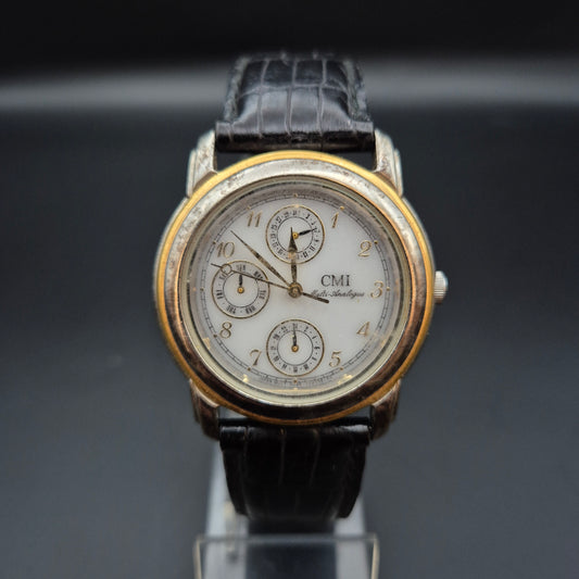 Klassische CMI Herren Uhr – Multifunktionales Design mit Lederarmband