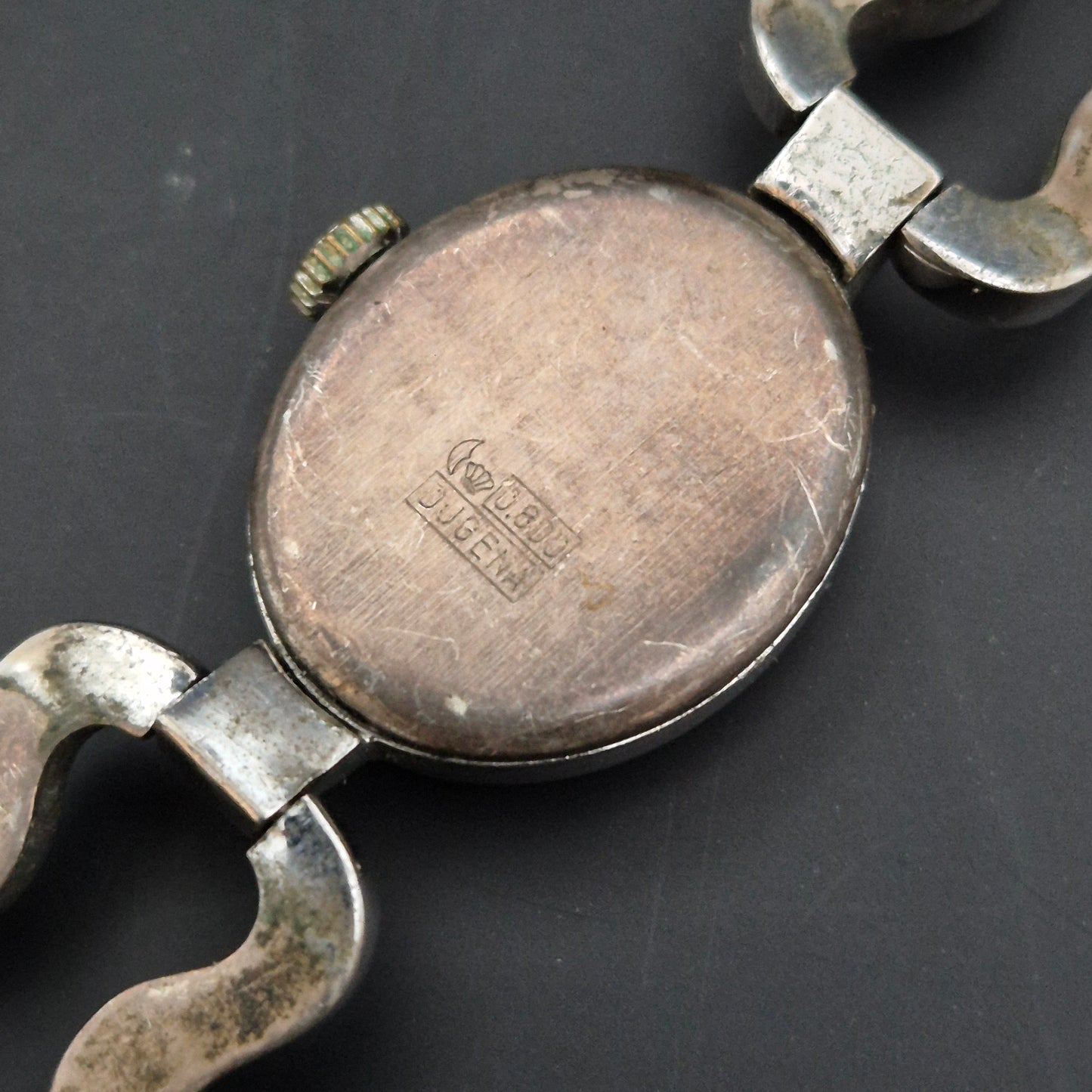 Dugena Damen Uhr – Vintage Handaufzug mit 835er Silberarmband (defekt)