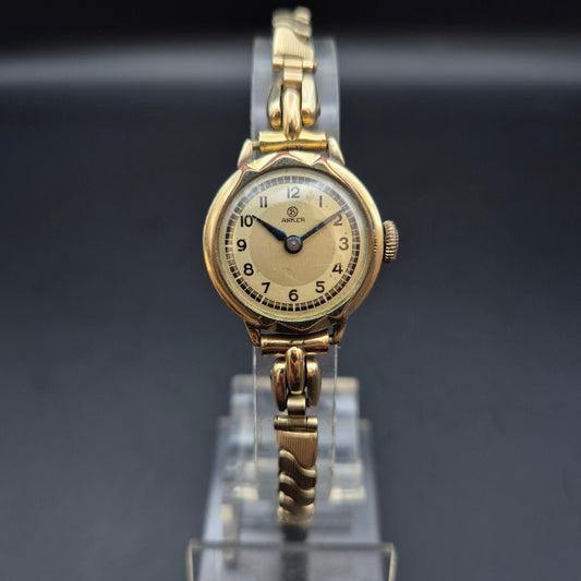 Vintage Anker Damen Uhr – Handaufzug mit Goldfarbenem Gehäuse