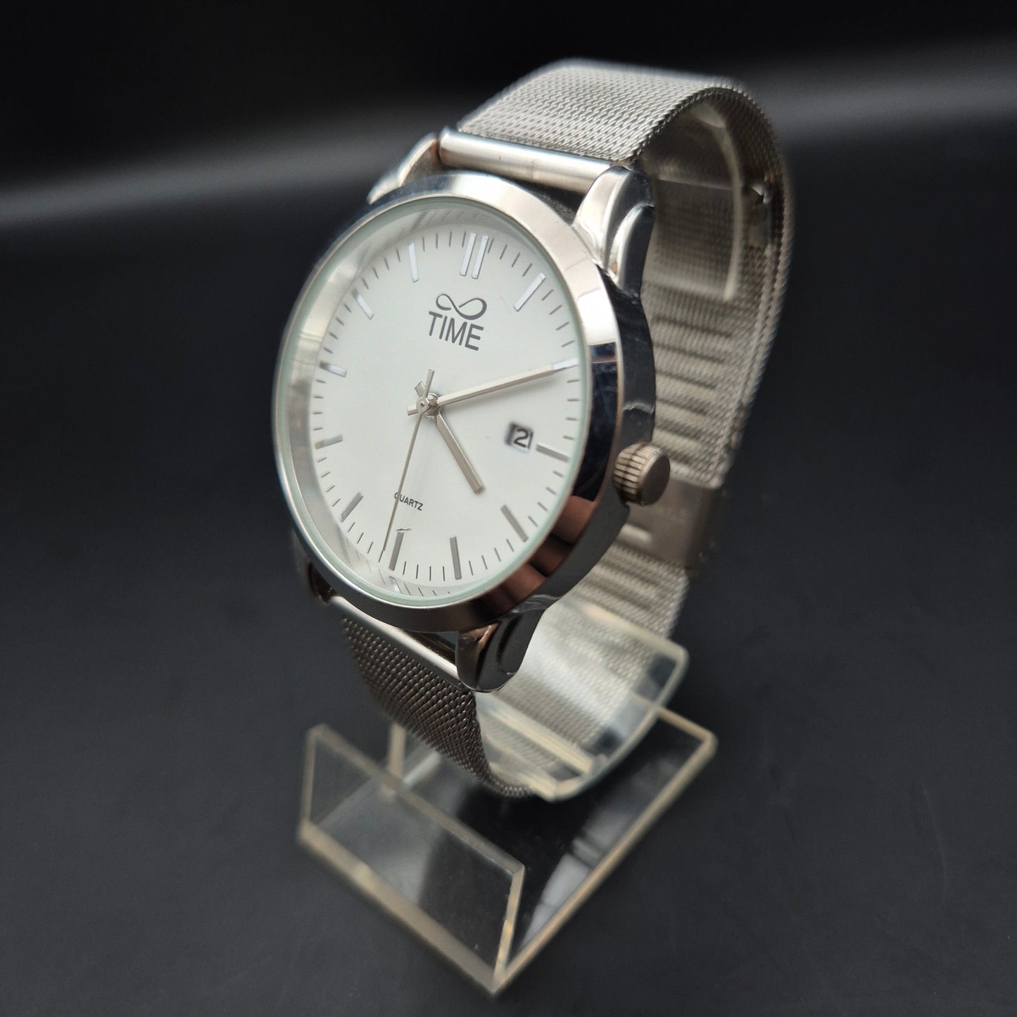 Infinity Time Herren Uhr – Minimalistisches Design mit Mesharmband