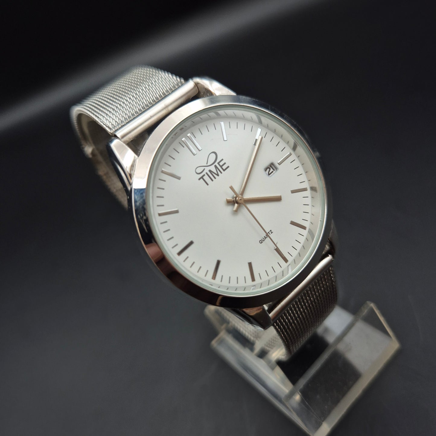 Infinity Time Herren Uhr – Minimalistisches Design mit Mesharmband