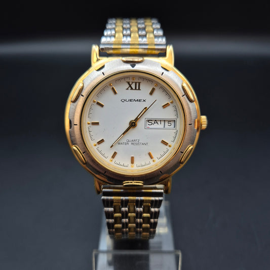 Elegante Quemex Unisex Uhr – Bicolor Design mit Tages-Datum