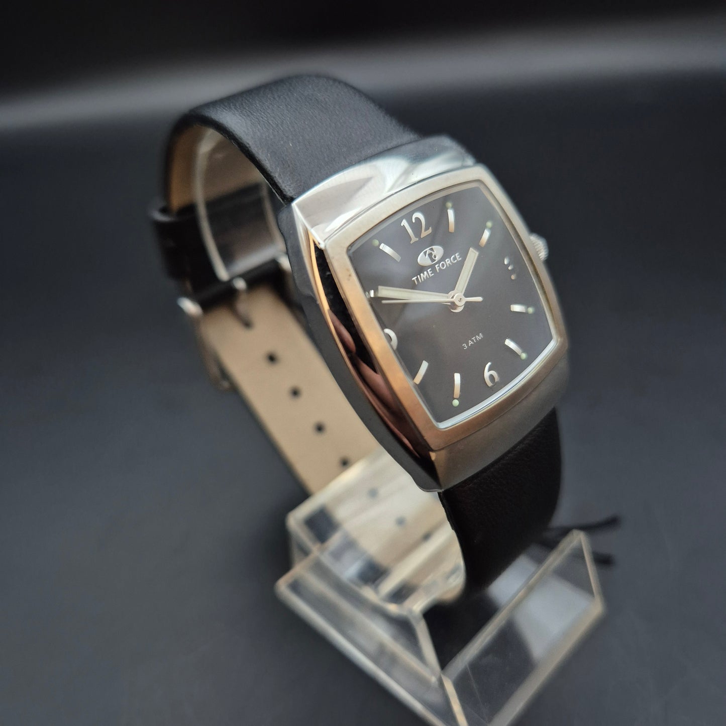 Moderne Time Force Unisex Uhr – Rechteckig mit Lederarmband