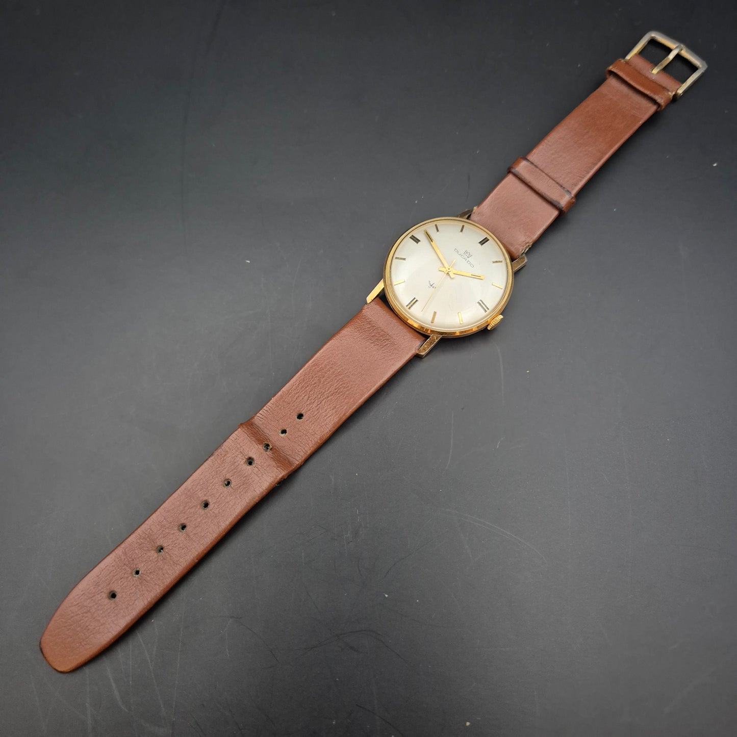 Vintage Ducado Anker Uhr – Klassisch mit braunem Lederarmband
