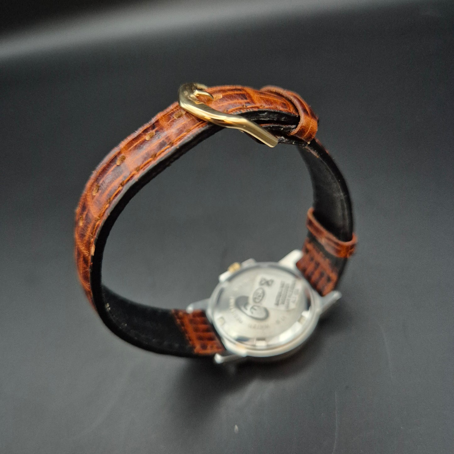Elegante Indus Unisex Uhr – Bicolor Design mit Kroko-Lederarmband