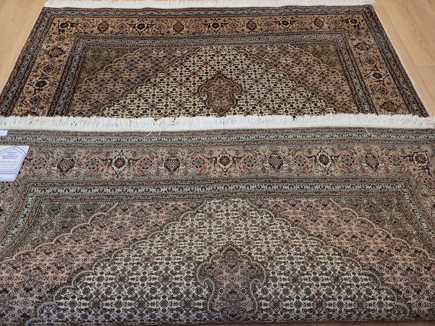 Täbriz Teppich Korkwolle Seide feine Knüpfung