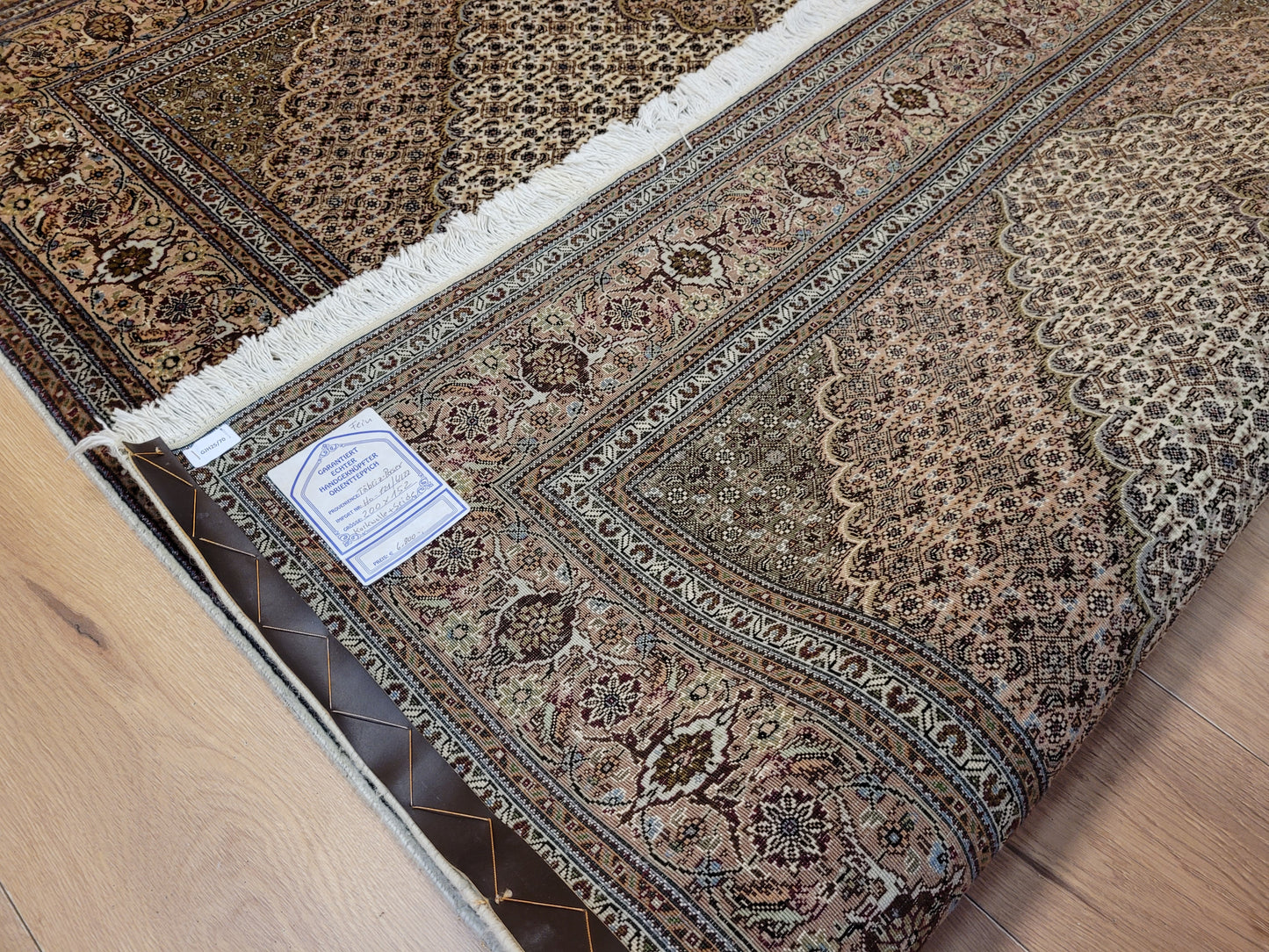 Täbriz Teppich Korkwolle Seide feine Knüpfung