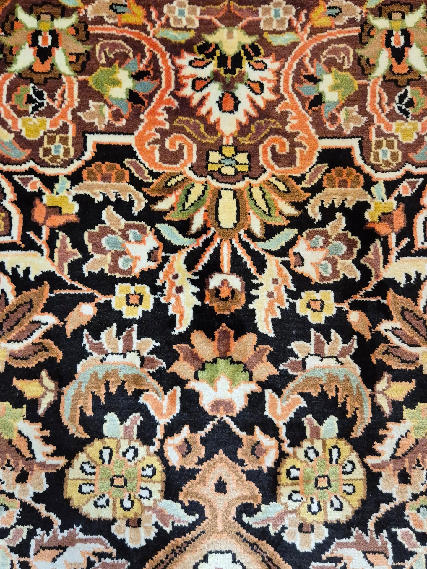 Kashmir Teppich Seide Medaillon feine Knüpfung