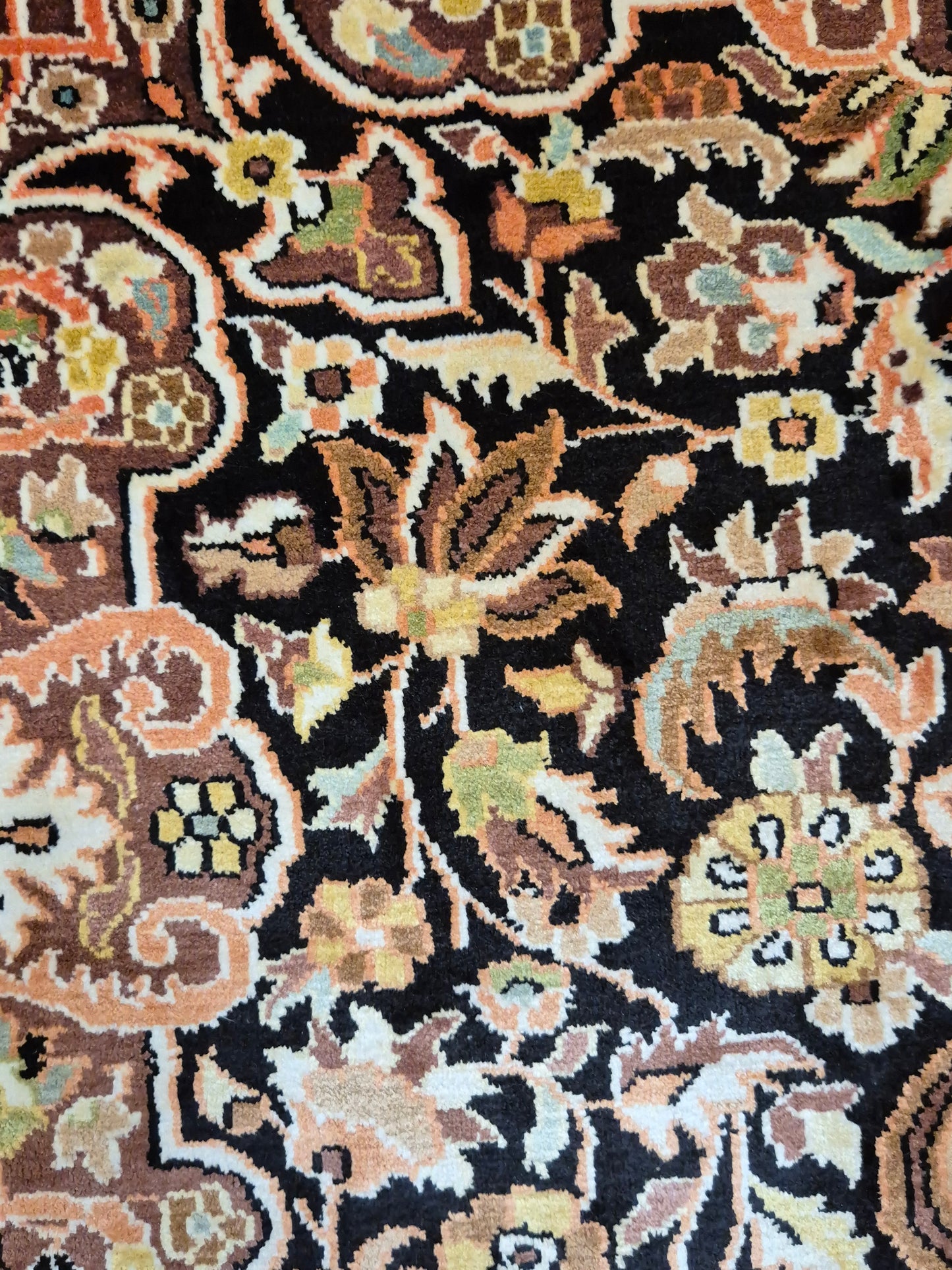 Kashmir Teppich Seide Medaillon feine Knüpfung