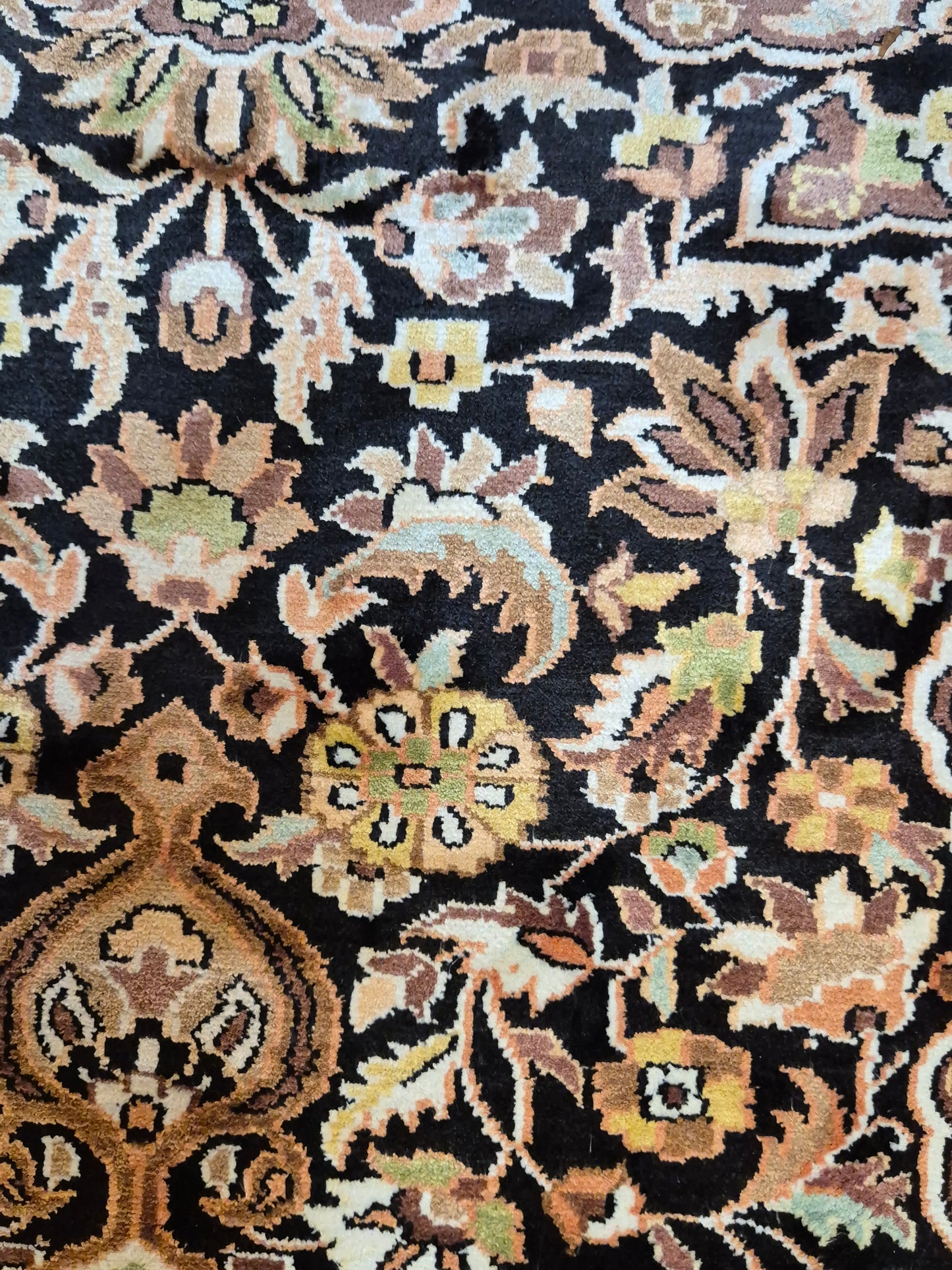 Kashmir Teppich Seide Medaillon feine Knüpfung