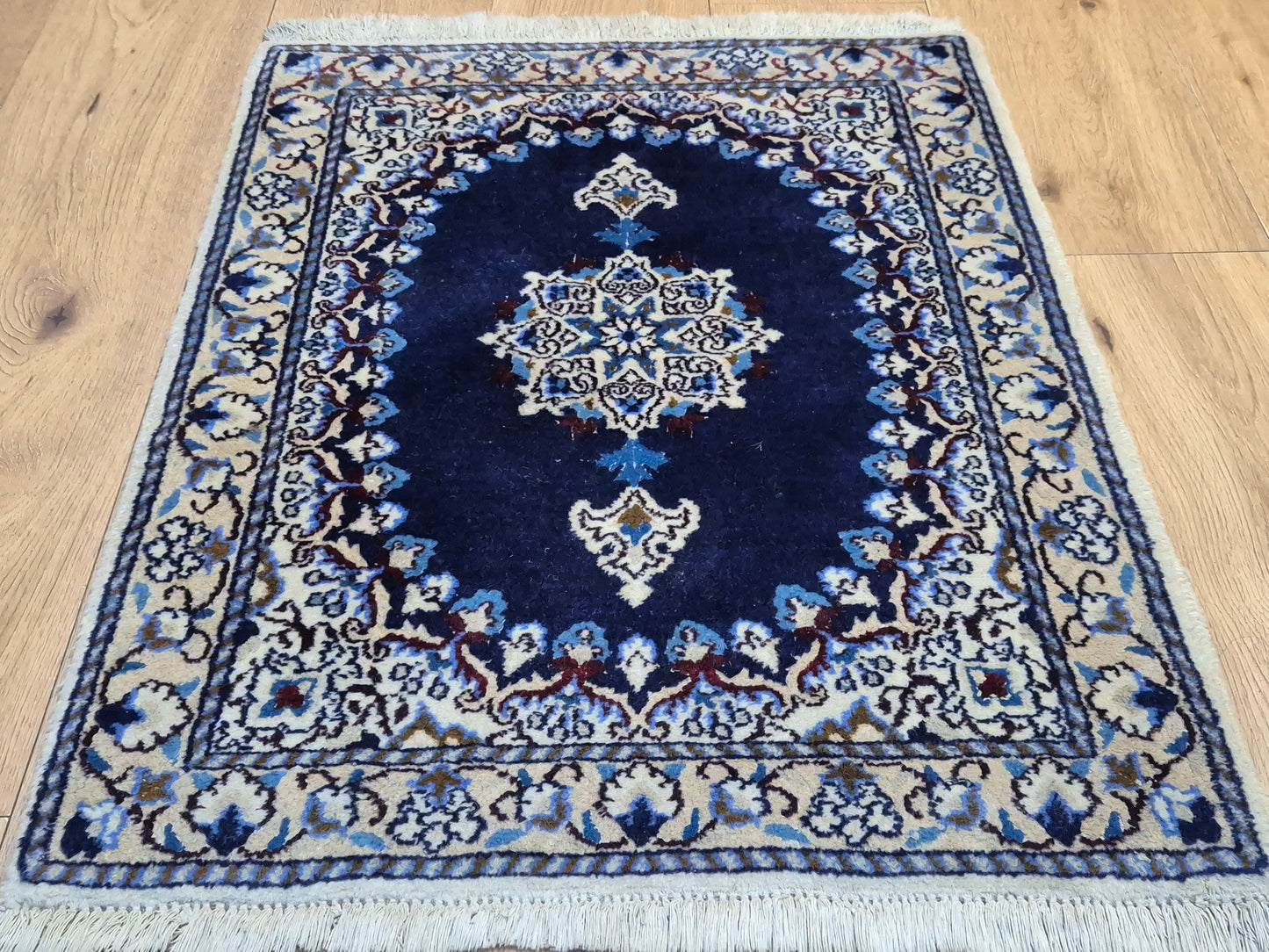 Nain Teppich Wolle mit Seide Medaillon klassische Knüpfung