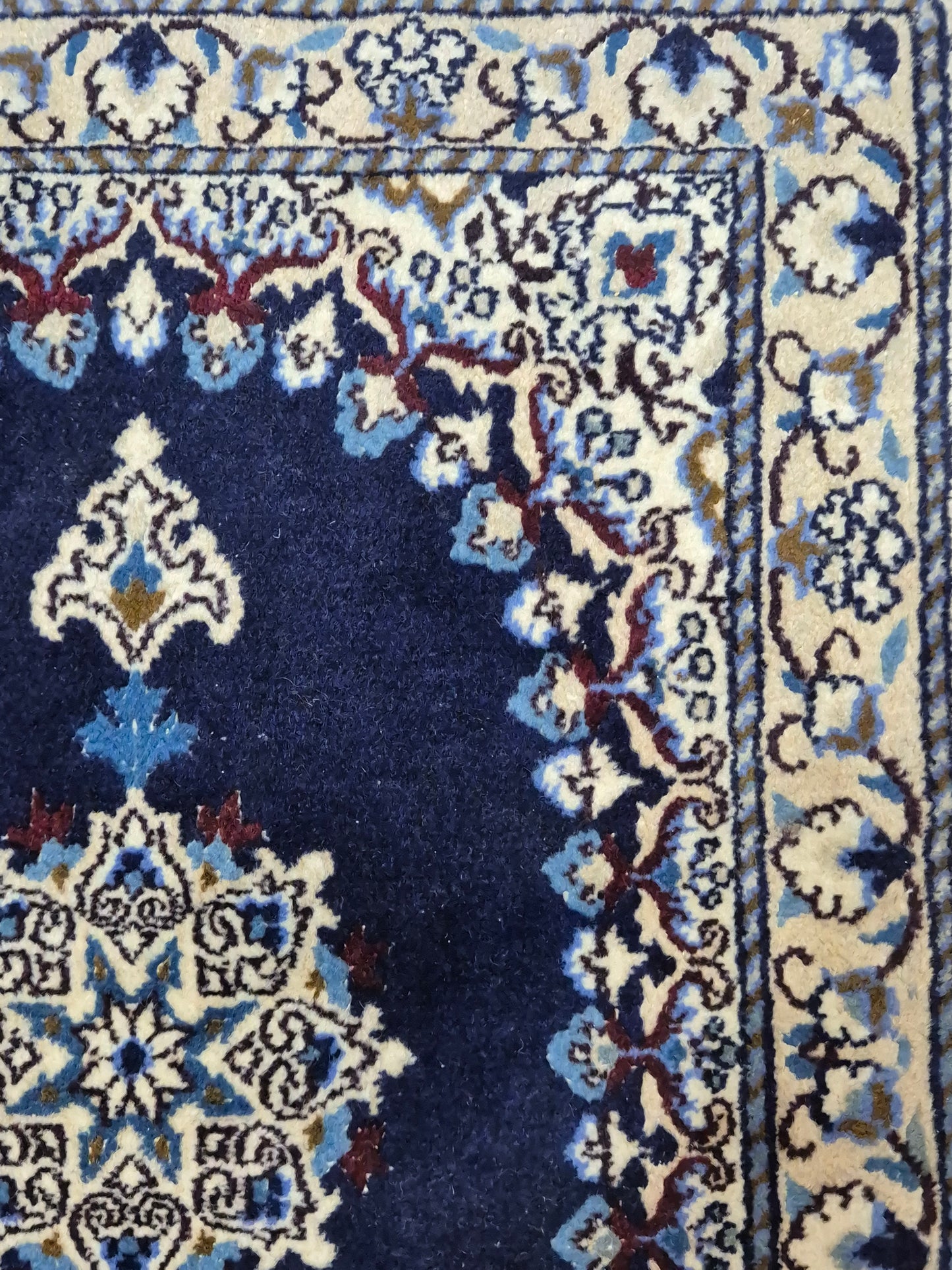 Nain Teppich Wolle mit Seide Medaillon klassische Knüpfung