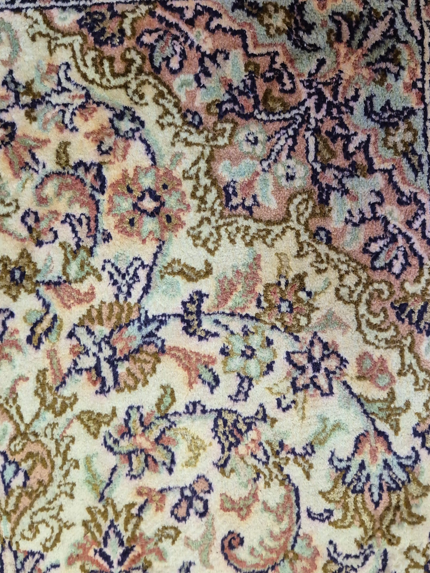 Kashmir Teppich Reine Seide Medaillon florale Musterung