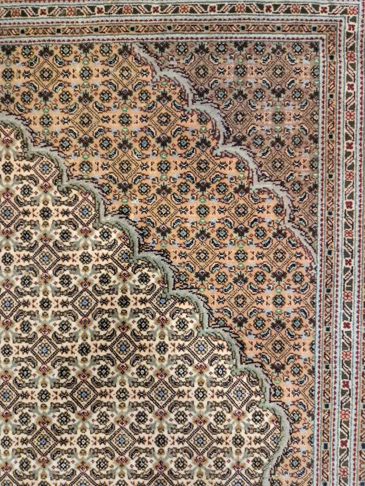 Täbriz Teppich Korkwolle mit Seide feine Knüpfung