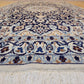 Nain Teppich Wolle mit Seide Medaillon Blau fein