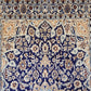Nain Teppich Wolle mit Seide Medaillon Blau fein