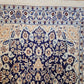 Nain Teppich Wolle mit Seide Medaillon Blau fein