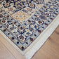 Nain Teppich Wolle mit Seide Medaillon Blau fein