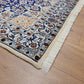 Nain Teppich Wolle mit Seide Medaillon Blau fein
