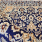 Nain Teppich Wolle mit Seide Medaillon Blau fein