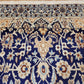 Nain Teppich Wolle mit Seide Medaillon Blau fein