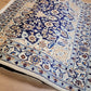 Nain Teppich Wolle mit Seide Medaillon Blau fein