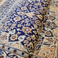 Nain Teppich Wolle mit Seide Medaillon Blau fein