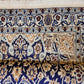 Nain Teppich Wolle mit Seide Medaillon Blau fein
