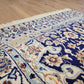 Nain Teppich Wolle mit Seide Medaillon Blau fein