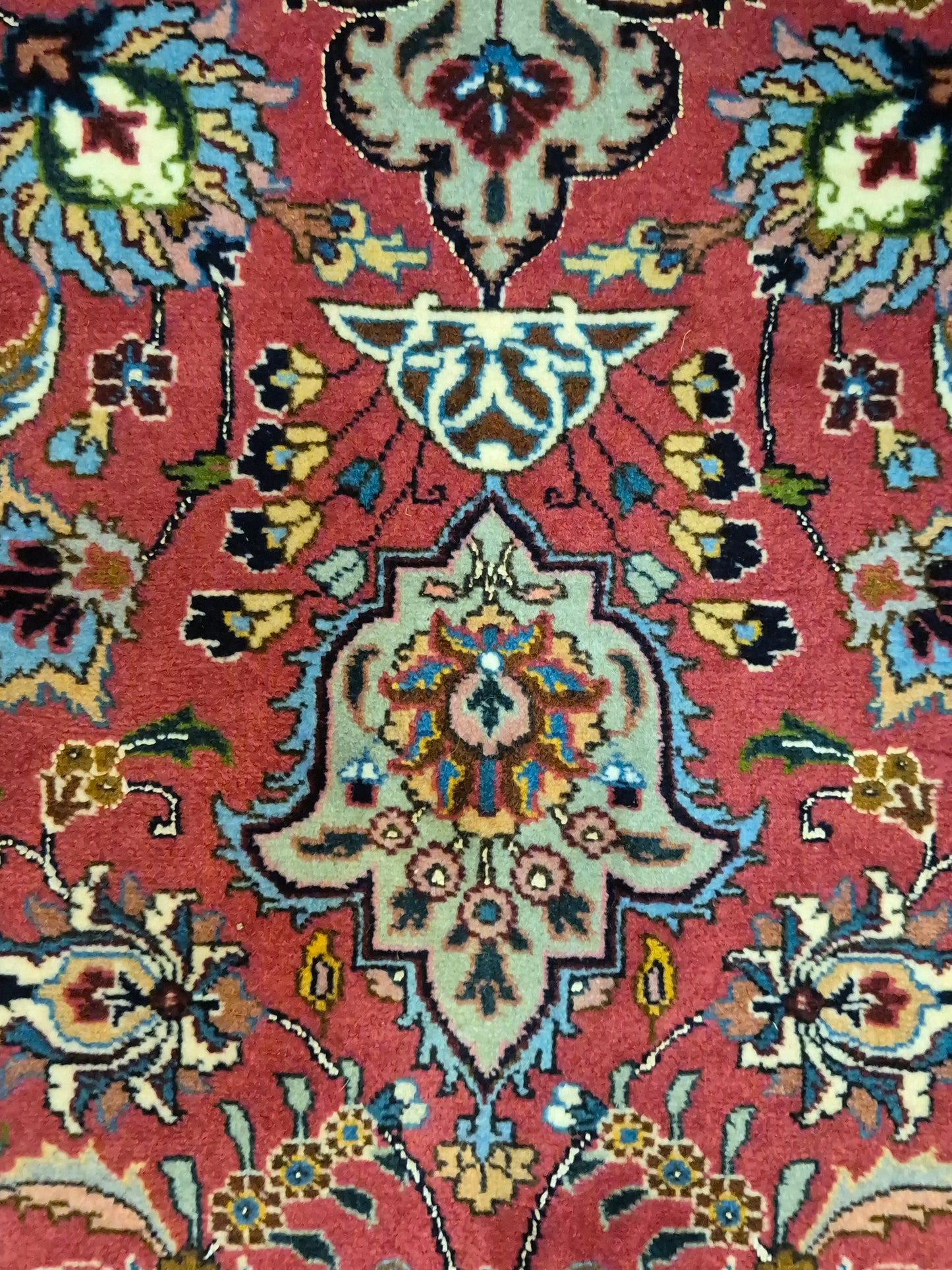 Täbriz Teppich Korkwolle mit Seide Medaillon feine Knüpfung