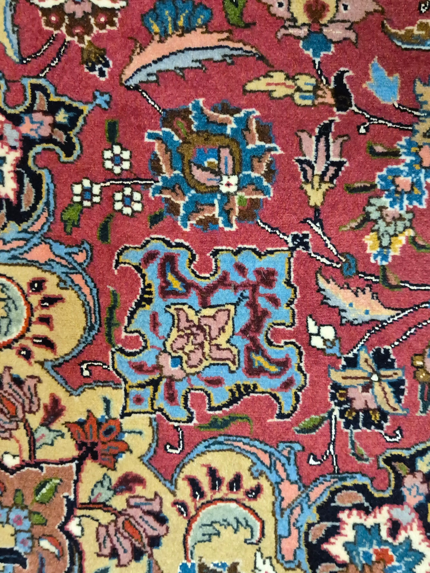 Täbriz Teppich Korkwolle mit Seide Medaillon feine Knüpfung