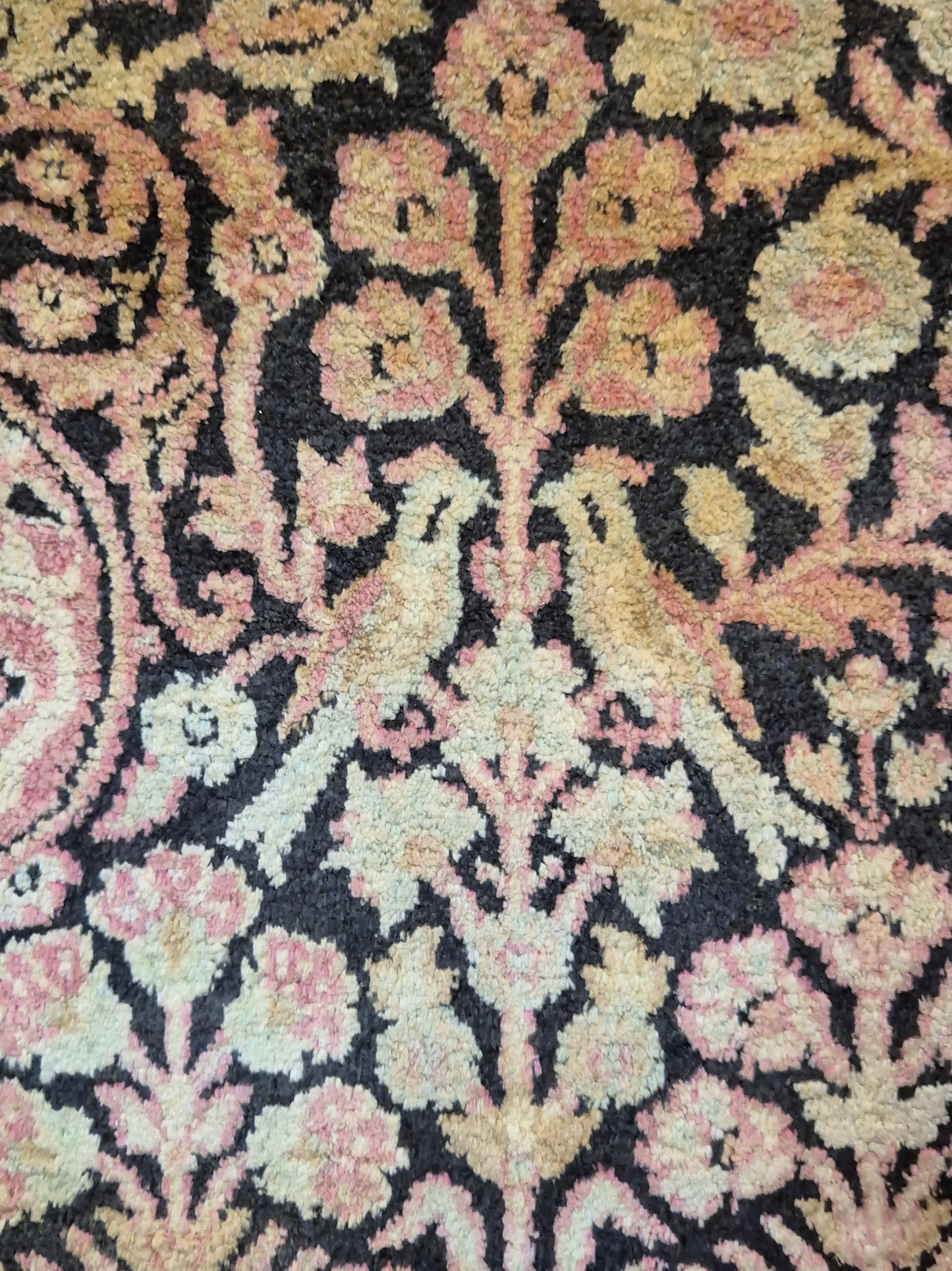 Kashmir Seidenteppich Lebensbaum florales Design feine Knüpfung