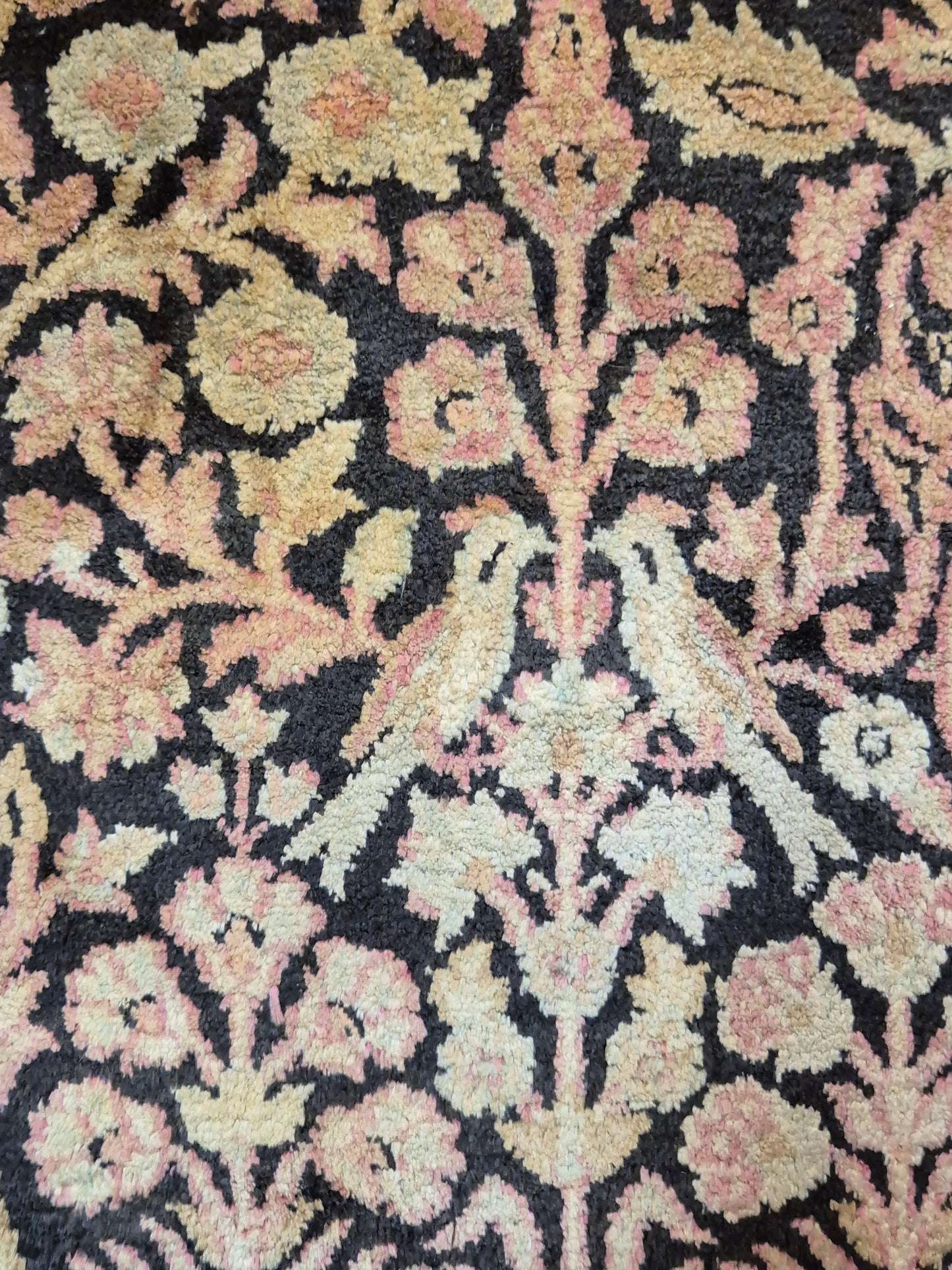 Kashmir Seidenteppich Lebensbaum florales Design feine Knüpfung