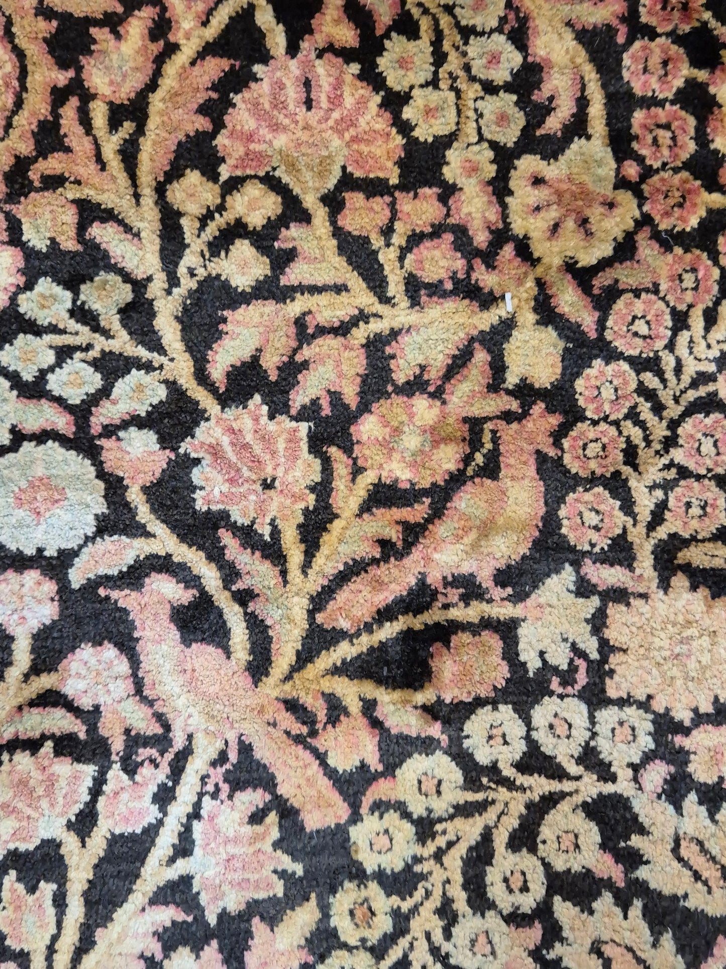 Kashmir Seidenteppich Lebensbaum florales Design feine Knüpfung