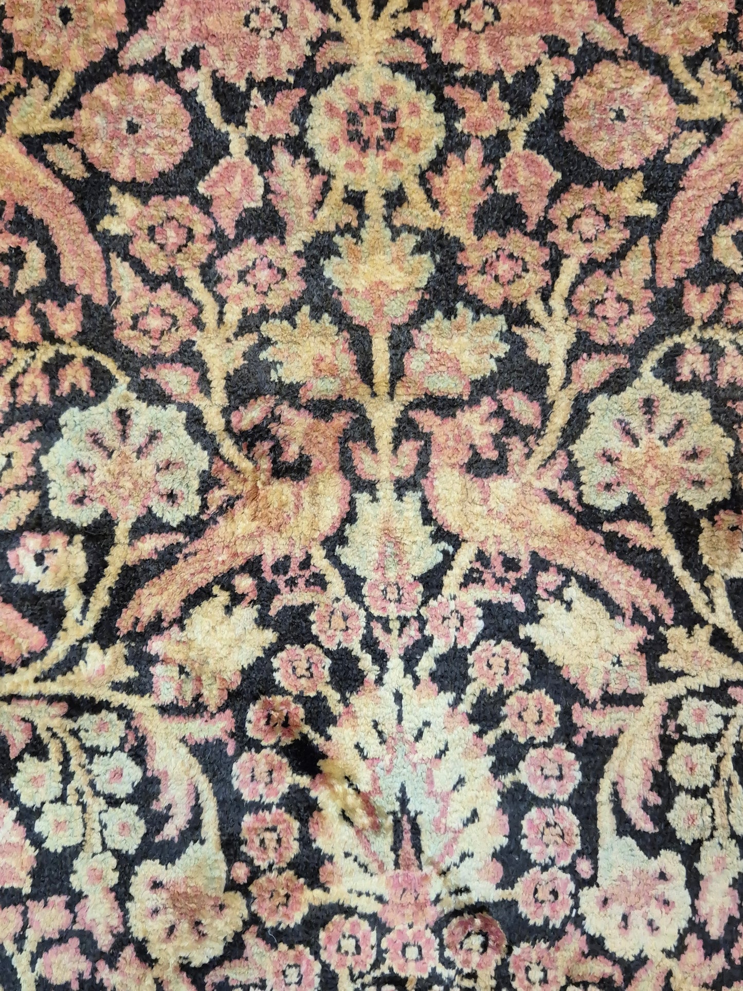 Kashmir Seidenteppich Lebensbaum florales Design feine Knüpfung