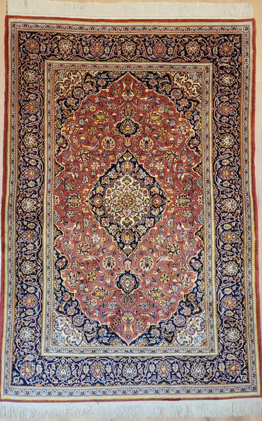 Kechan Teppich Korkwolle Medaillon Design feine Handknüpfung