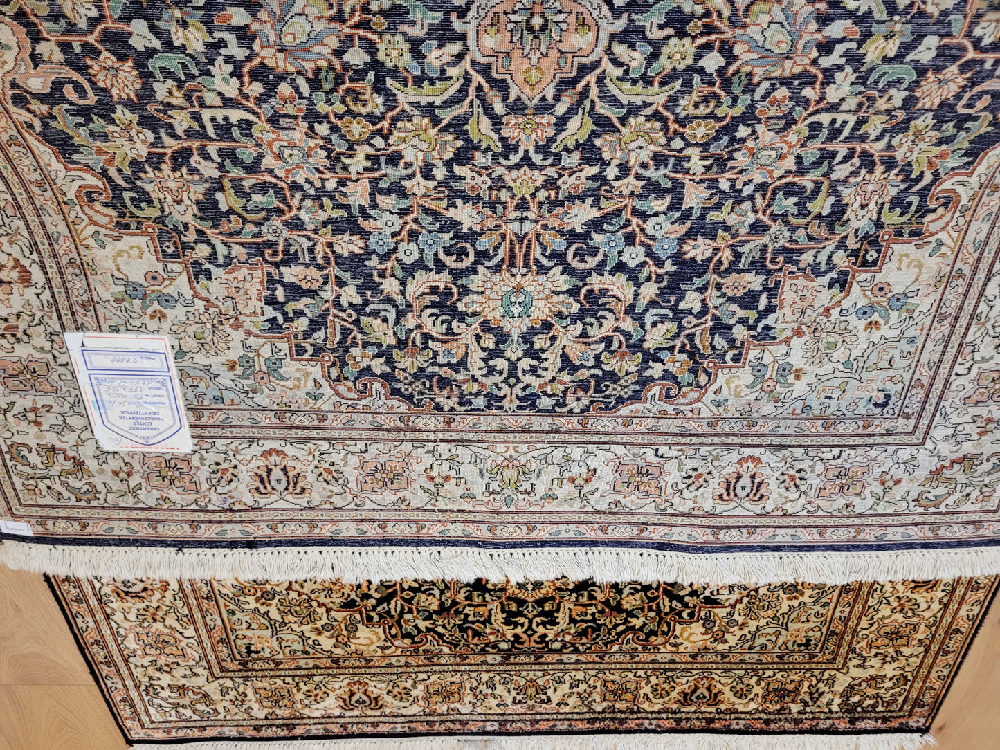 Ghom Teppich Seide feine Handknüpfung Medaillon Design