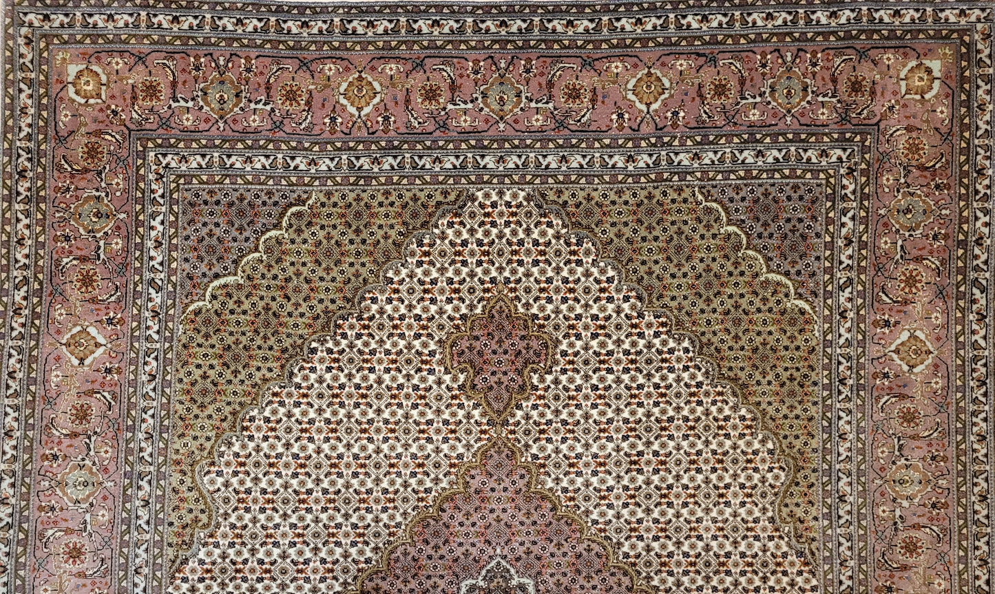 Täbriz Teppich Korkwolle Seide feine Handknüpfung Mahi Design