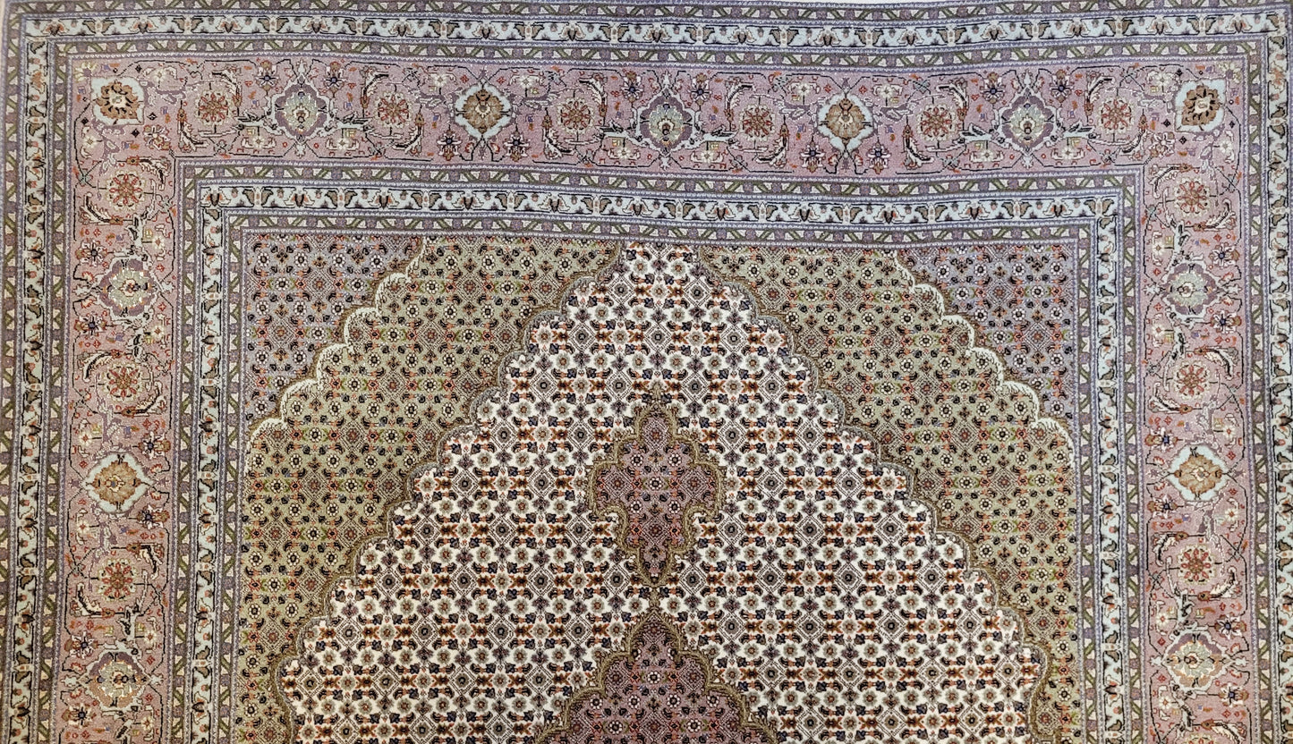 Täbriz Teppich Korkwolle Seide feine Handknüpfung Mahi Design