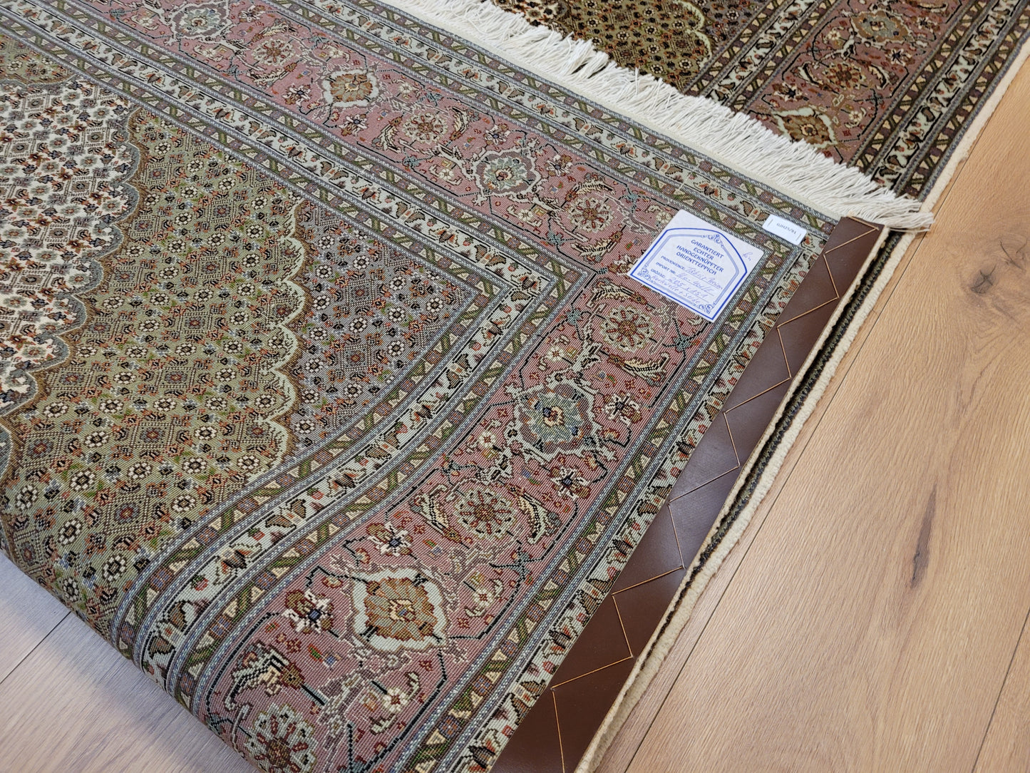 Täbriz Teppich Korkwolle Seide feine Handknüpfung Mahi Design