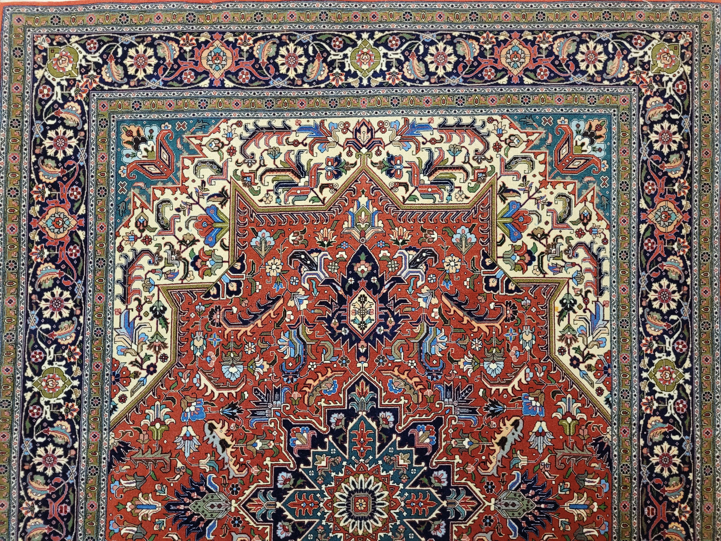 Täbriz Teppich Korkwolle auf Seide feine Handknüpfung Medaillon