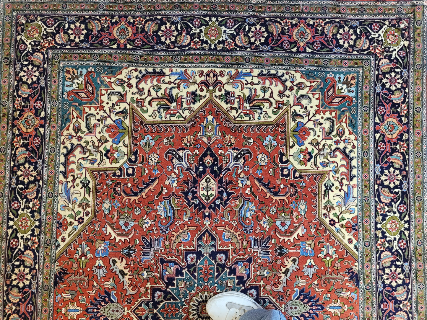 Täbriz Teppich Korkwolle auf Seide feine Handknüpfung Medaillon