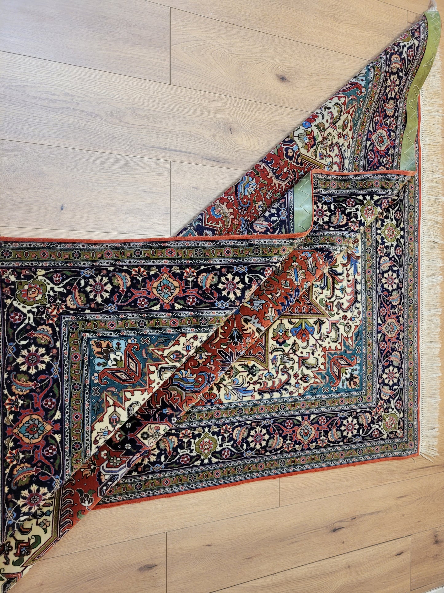 Täbriz Teppich Korkwolle auf Seide feine Handknüpfung Medaillon