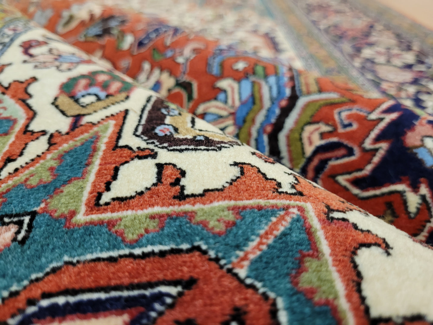 Täbriz Teppich Korkwolle auf Seide feine Handknüpfung Medaillon