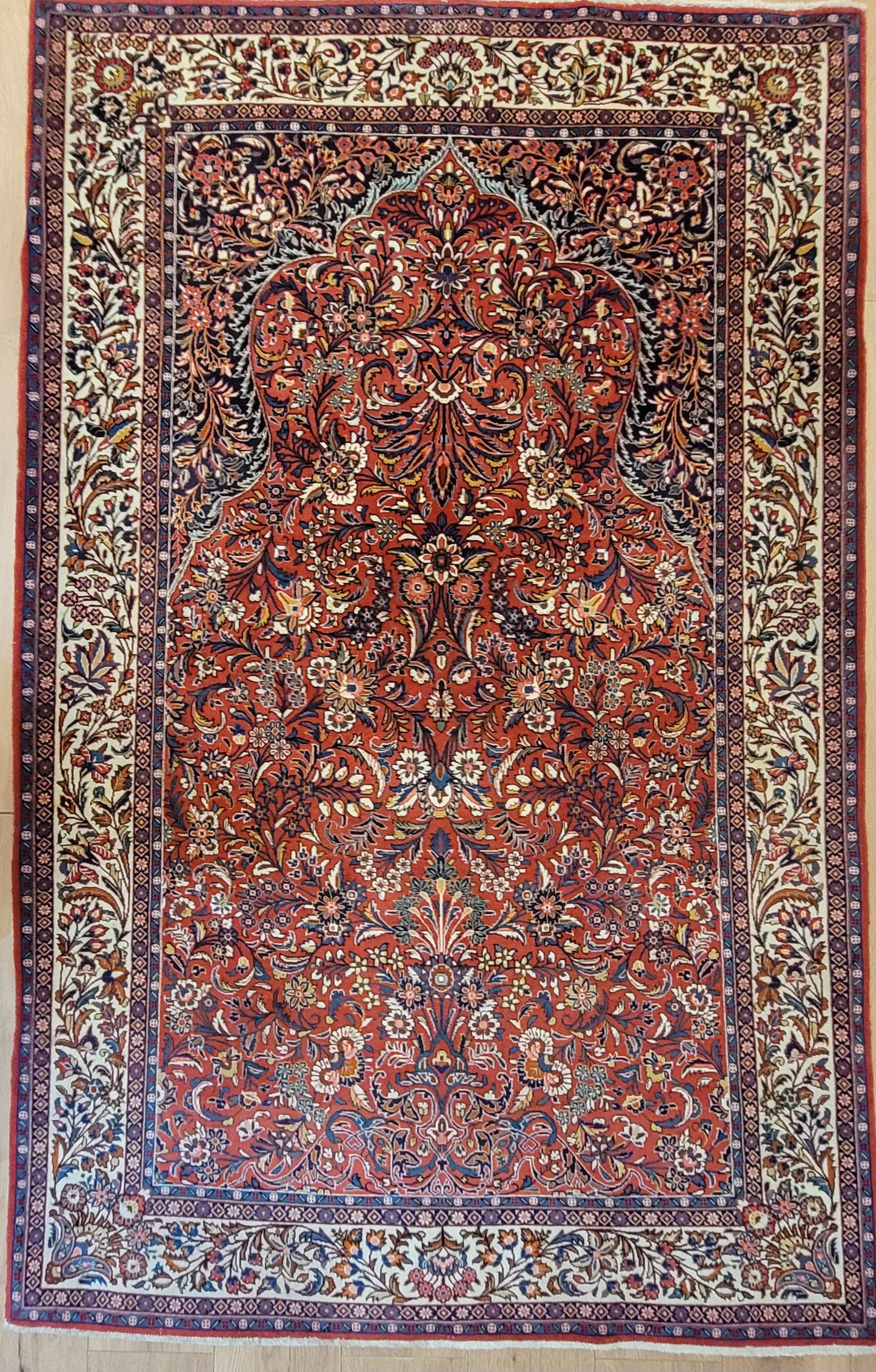 Sarough Teppich Korkwolle feine Handknüpfung florales Design