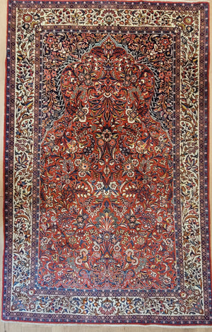 Sarough Teppich Korkwolle feine Handknüpfung florales Design