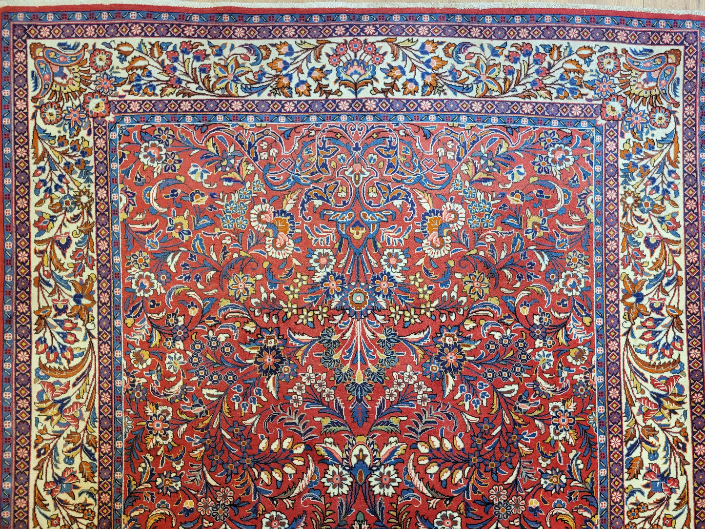 Sarough Teppich Korkwolle feine Handknüpfung florales Design