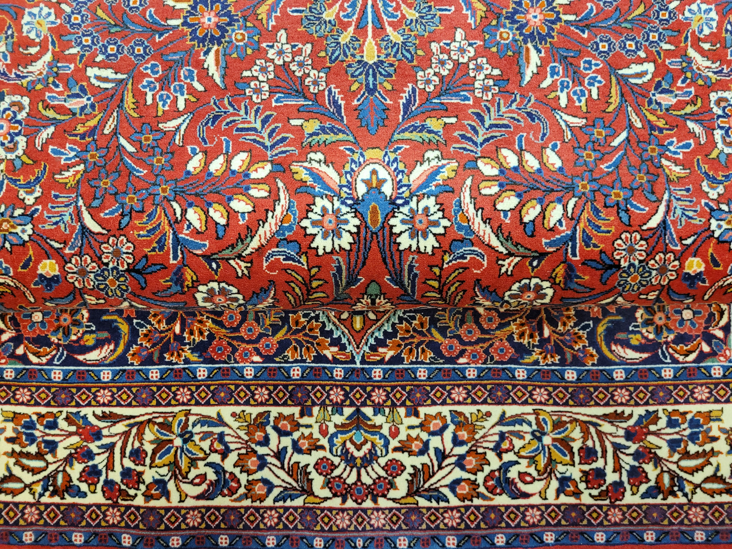 Sarough Teppich Korkwolle feine Handknüpfung florales Design