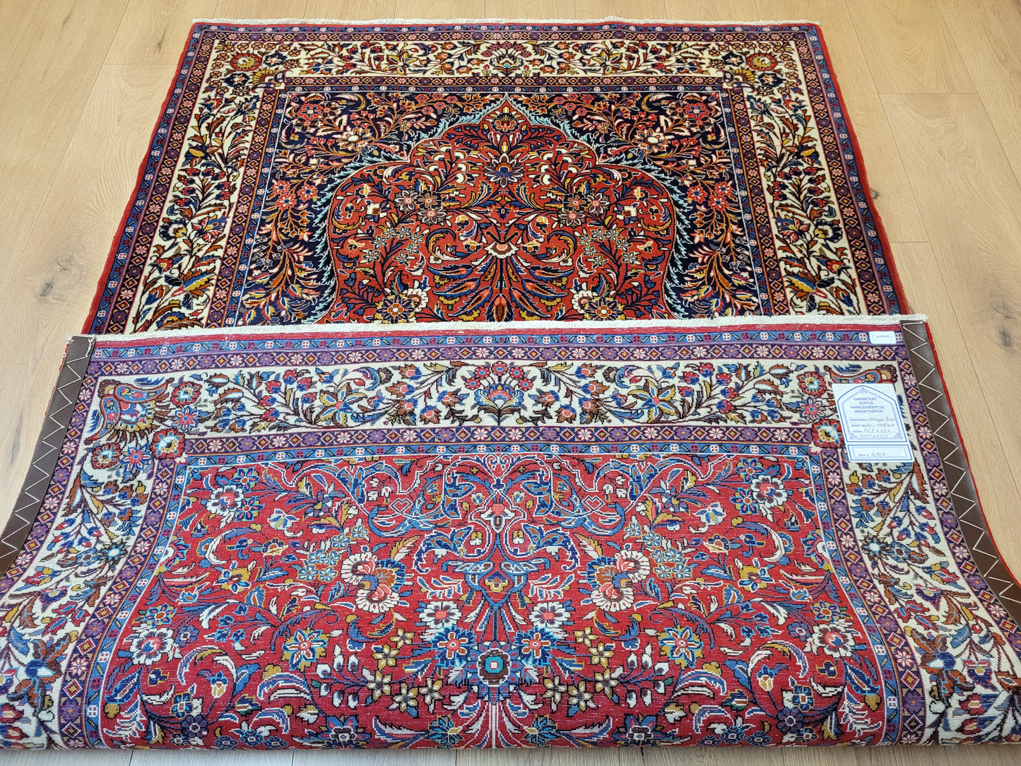 Sarough Teppich Korkwolle feine Handknüpfung florales Design