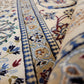 Nain Teppich Korkwolle mit Seide feine Handknüpfung cremeblau